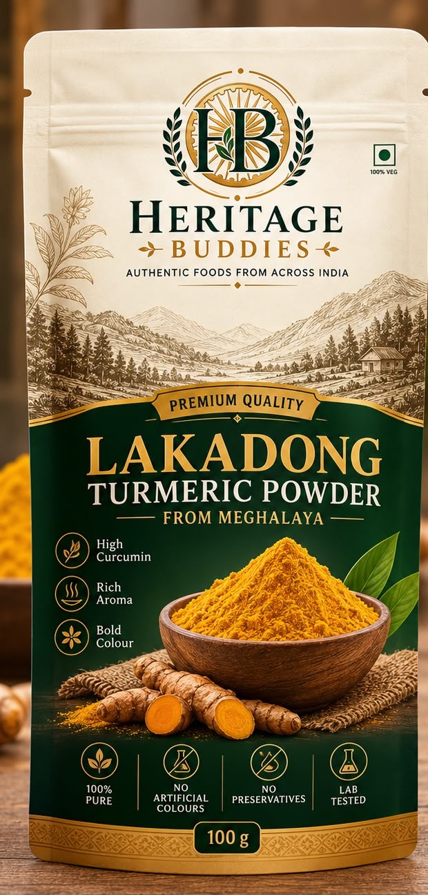 Heritage Buddies Lakadong Turmeric Powder pouch
